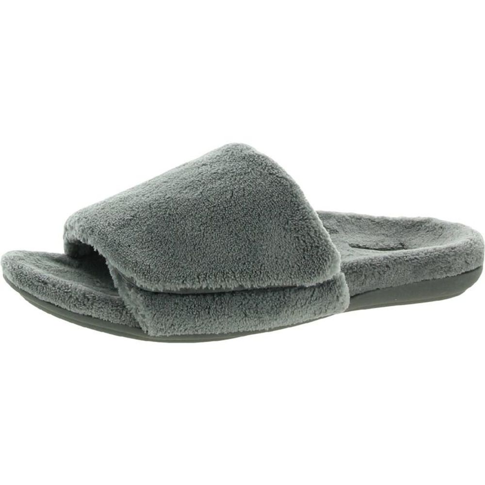 Vionic Womens Dream Gray Cozy Flats Slip On Slide Slippers Shoes NWT